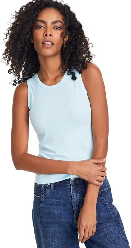 on 34th womens plus ribbed high neck tank top blue chiffon x small