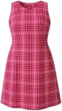 on 34th womens plus size tweed mini sheath dress azalea pink combo 14w